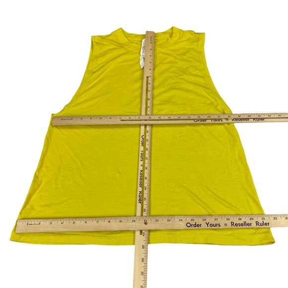 Lululemon Tank Womens 6 Lime Green Pima Cotton Gym Training Workout Crew Neck - Picture 6 of 11